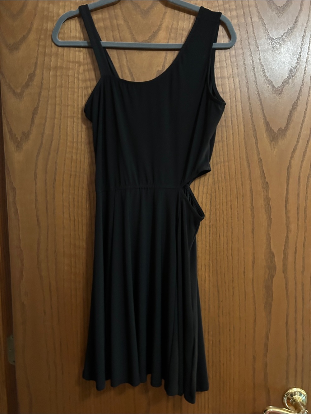 white birch Black One-Shoulder A-Line Dress